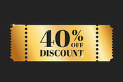 Golden Discount Coupons Set, a Decorative Illustration by PsychocheArt (Thumbnail 2 of 6)