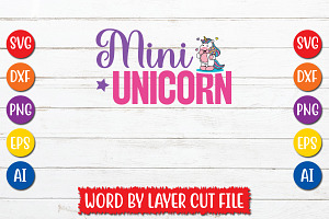 Mini Unicorn Cut File