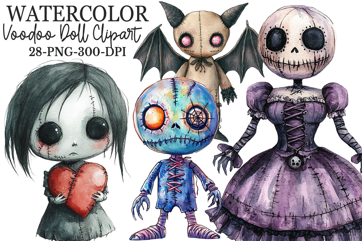 Coquette Halloween Voodoo Doll Clipa, an Illustration by Rose Art (Photo 1 of 7)