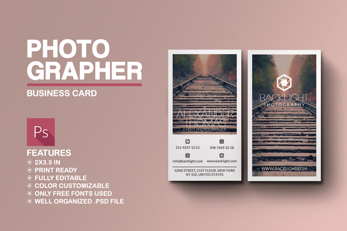Photographer Business Card, a Business Card Template by Marvel (Photo 1 of 5)