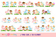 Fairy and Unicorn PNG SVG clipart, a Seasonal Illustration by Noey smiley (Thumbnail 2 of 7)