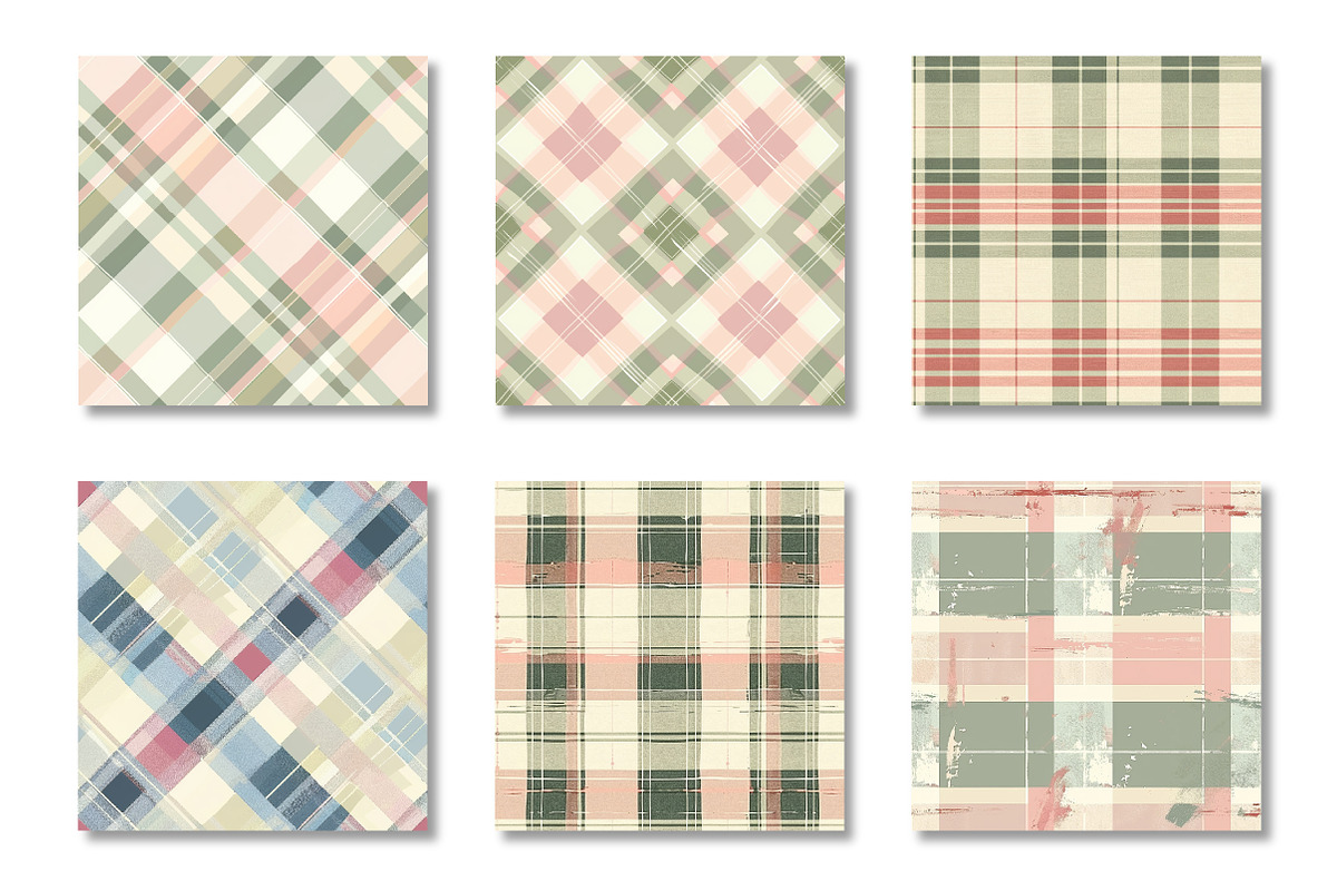 Pastel Plaid Seamless Pattern Bundle, a Pattern Graphic by Canvas Craft (Photo 2 of 9)