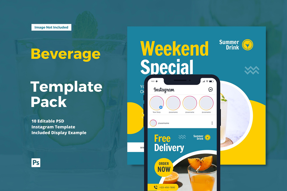 Beverage Instagram Post, a Social Media Template by CavenArt (Photo 1 of 5)