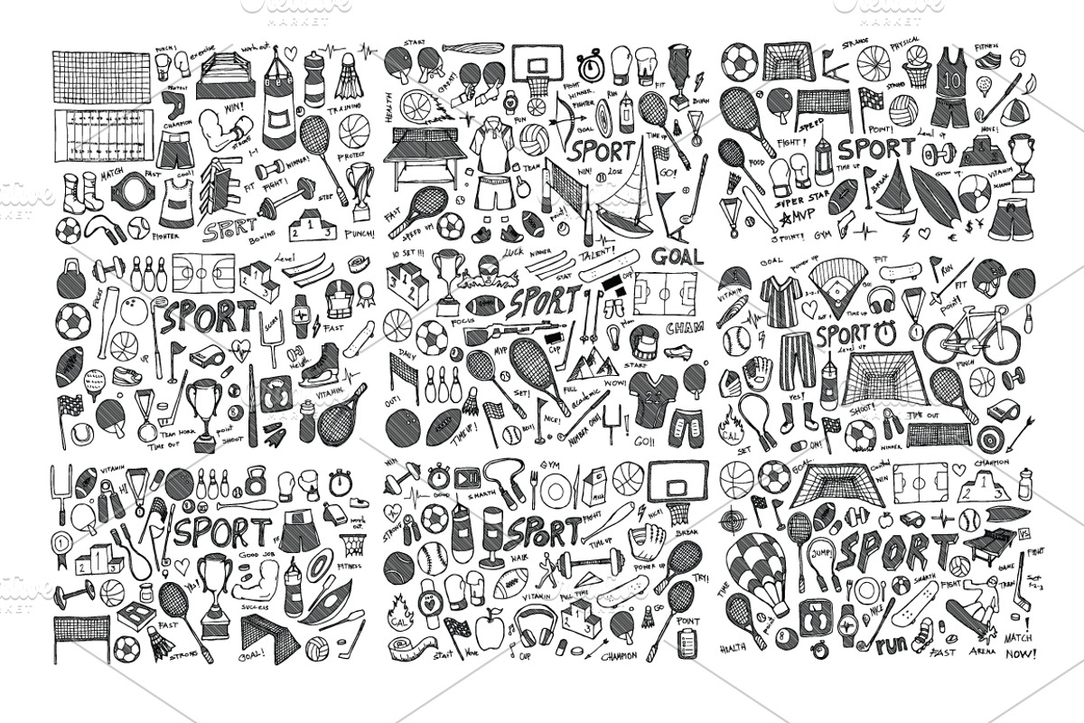 Sport Hand Drawn doodle, a Healthcare Illustration by TKDoodle (Photo 3 of 4)