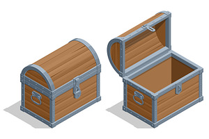 Wooden Treasure for Chest. An, an Object Illustration by Golden Sikorka