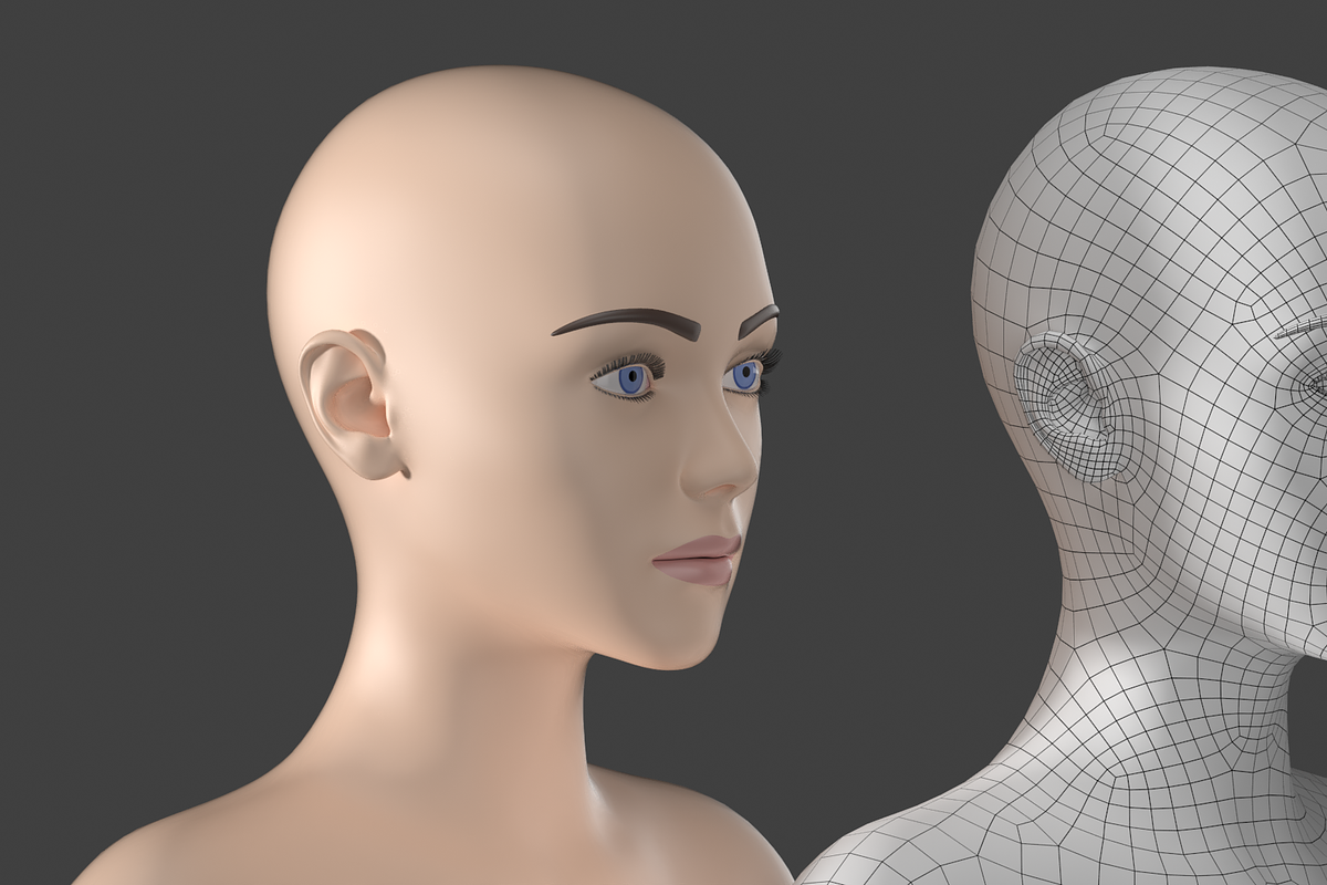 Stylized Female 01 T-Pose Base Mesh, a Characters & Person 3D Model by VK Studio (Photo 13 of 28)