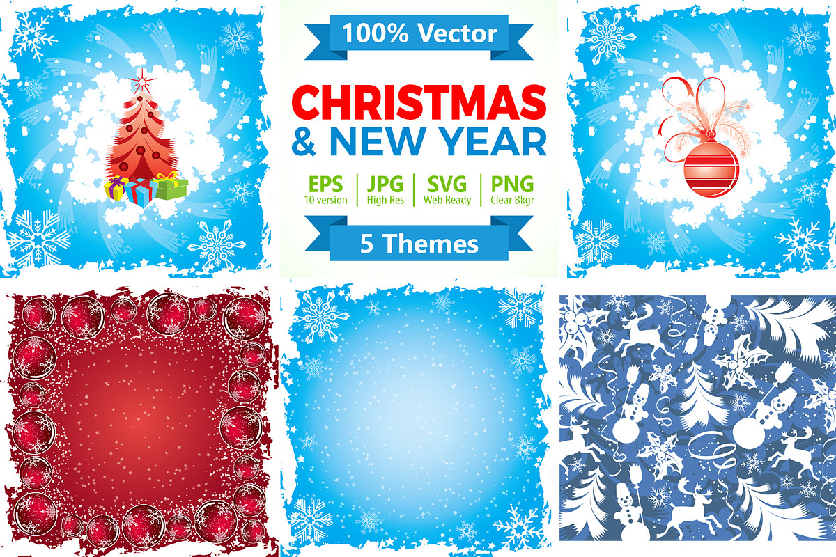 Christmas and New Year Backgrounds, a Decorative Illustration by TAlex (Photo 1 of 7)