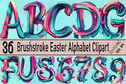 Brushstroke Easter Alphabet Clipart, an Illustration by SVGArt (Thumbnail 1 of 9)