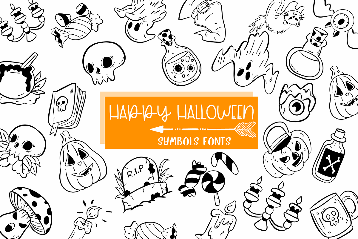 Happy Halloween | Symbols Fonts, a Symbol Font by Sirinart (Photo 1 of 11)