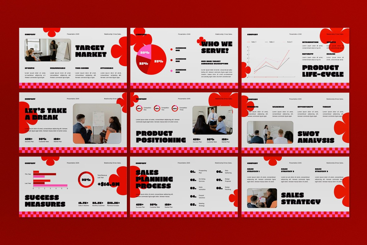 Grey Red Sales Strategy Plan PPT, a Presentation Template by graphicook (Photo 3 of 5)