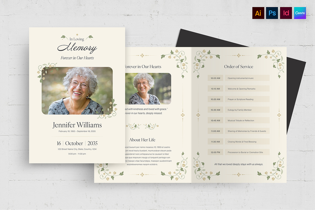 Funeral Program Template, a Flyer Template by BrandPacks (Photo 1 of 5)
