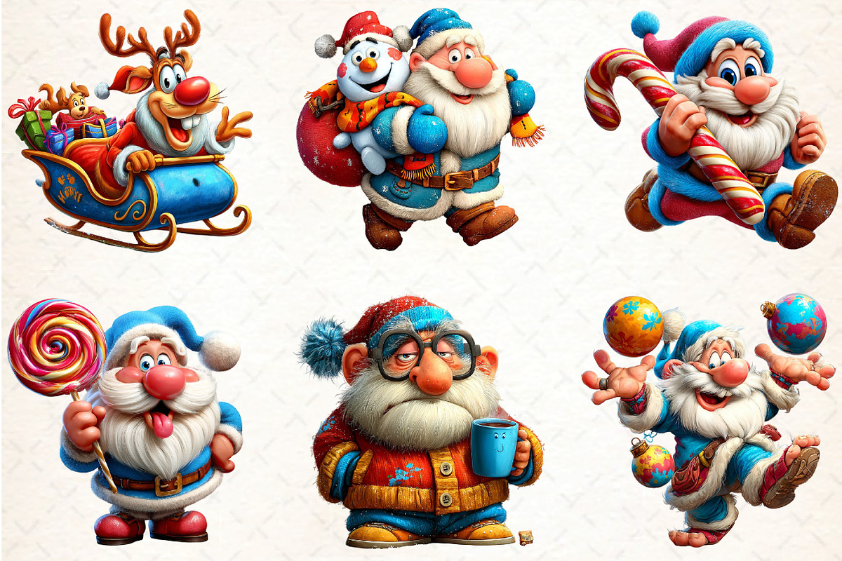 Christmas Funny Santa Clipart, an Illustration by DreamCafeArt (Photo 4 of 8)
