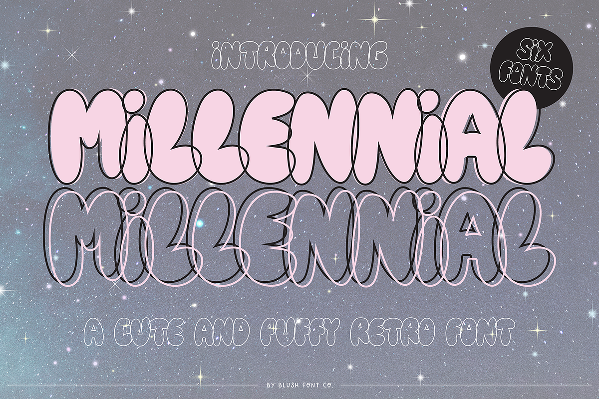 MILLENNIAL Trendy Y2K Graffiti Font, a Sans Serif Font by Blush Font Co. (Photo 1 of 7)
