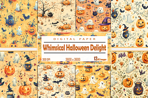 Whimsical Halloween Delight, a Background Graphic by Printable Treasure