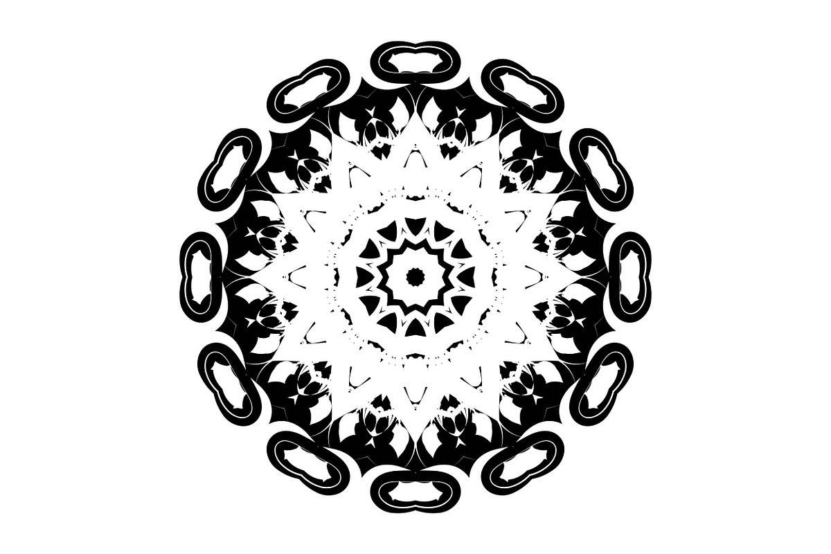 Ornamental Black White Mandala Pack, a Decorative Illustration by NJ Himel (Photo 63 of 103)