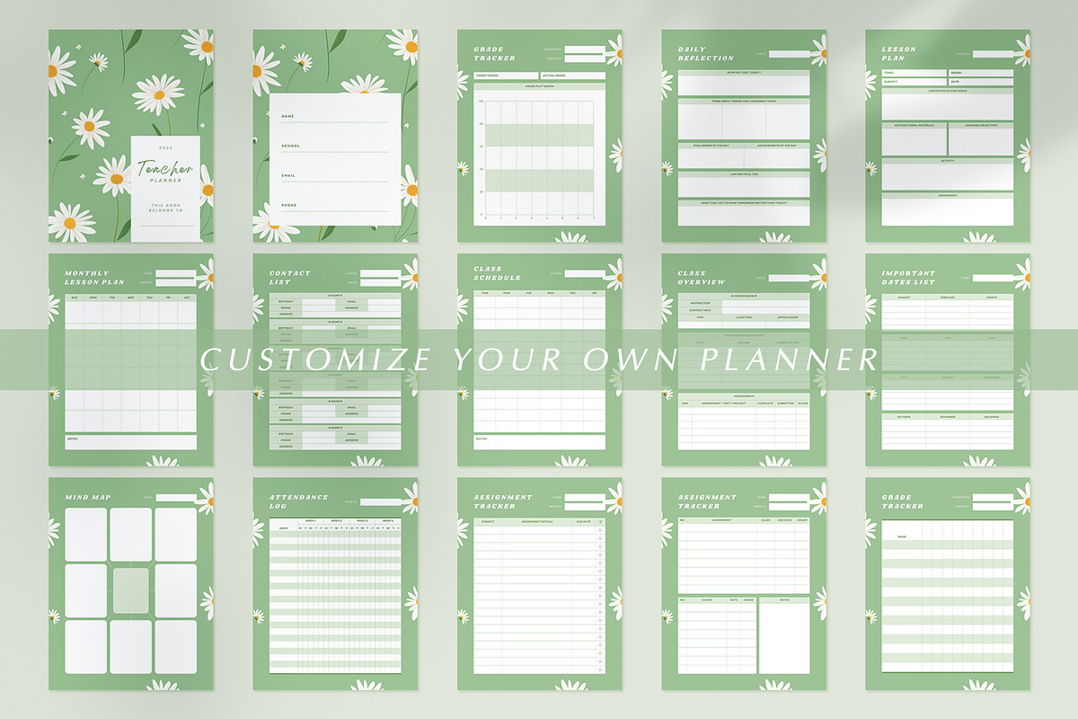 Teacher Planner Canva Template, a Brochure Template by Hazel Home (Photo 3 of 6)