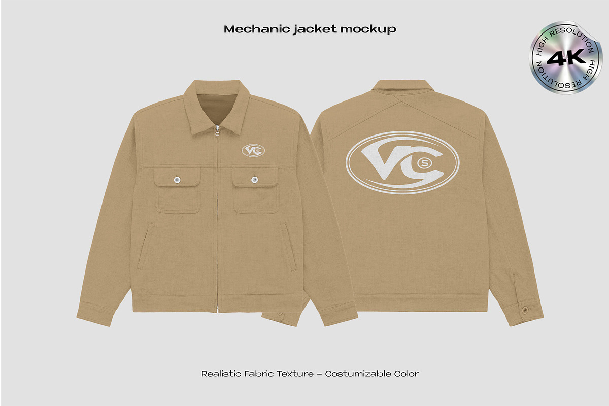 Mechanic jacket mockup, an Apparel Mockup by Voyage Studio (Photo 1 of 3)