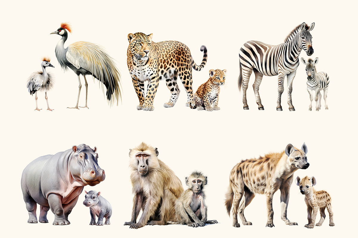 Watercolor Safari Animals Clipart, an Animal Illustration by Primrose Blume (Photo 4 of 6)