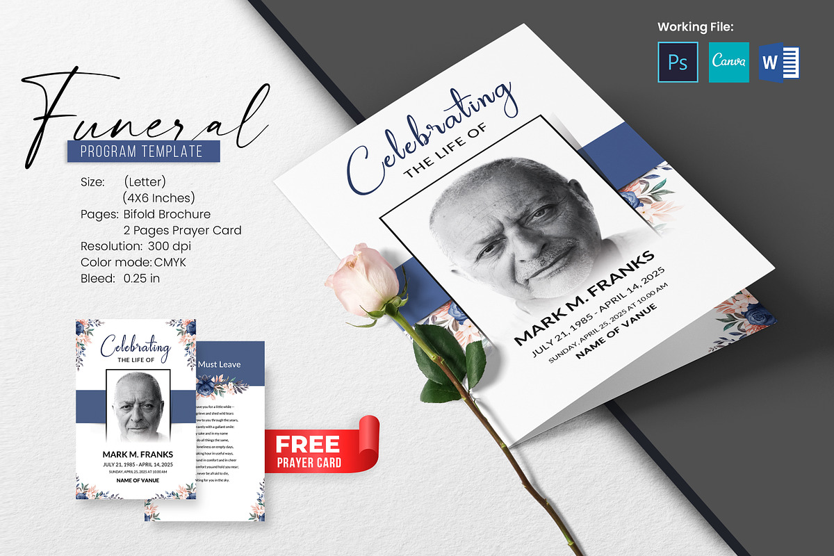 Funeral Program And Prayer Card, a Brochure Template by crazyOWL (Photo 1 of 8)
