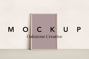 Portrait Wood Frame Leaning Mockup