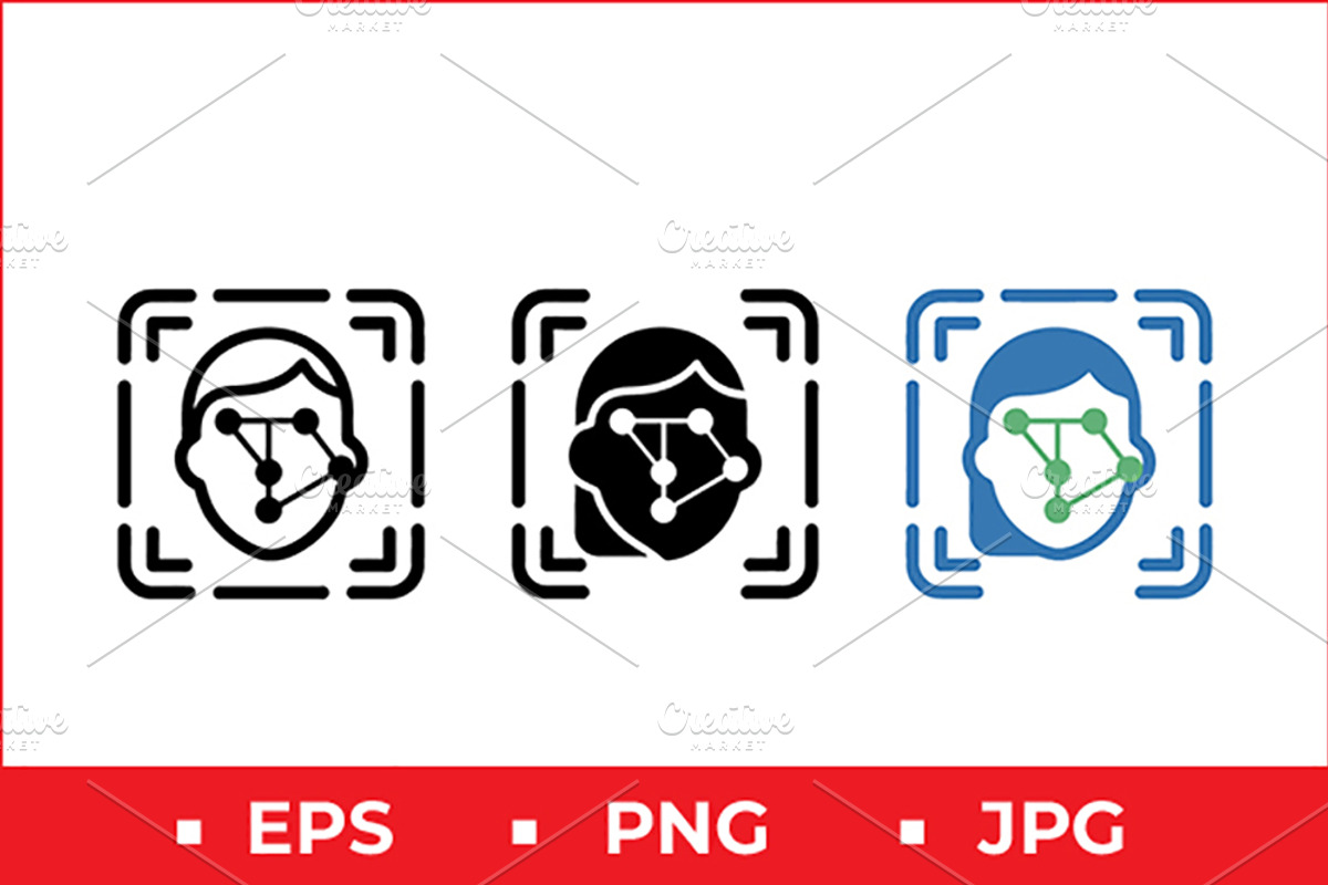 Facial Recognition Vector Art, a Solid Icon by Artonix (Photo 1 of 2)