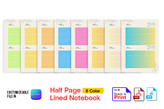 Printable Half Page Lined Note Pages, a Stationery Template by Graphic Template (Thumbnail 2 of 2)