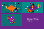 Spooky Halloween Birthday, a Seasonal Illustration by StockVerse Creative (Thumbnail 1 of 4)