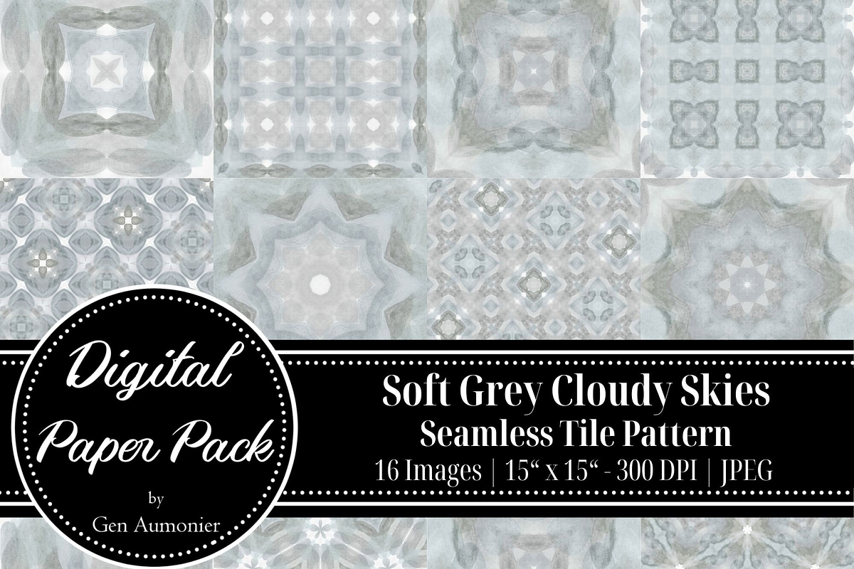 Soft Grey Abstract Paint Patterns, a Pattern Graphic by Gen Aumonier (Photo 7 of 7)