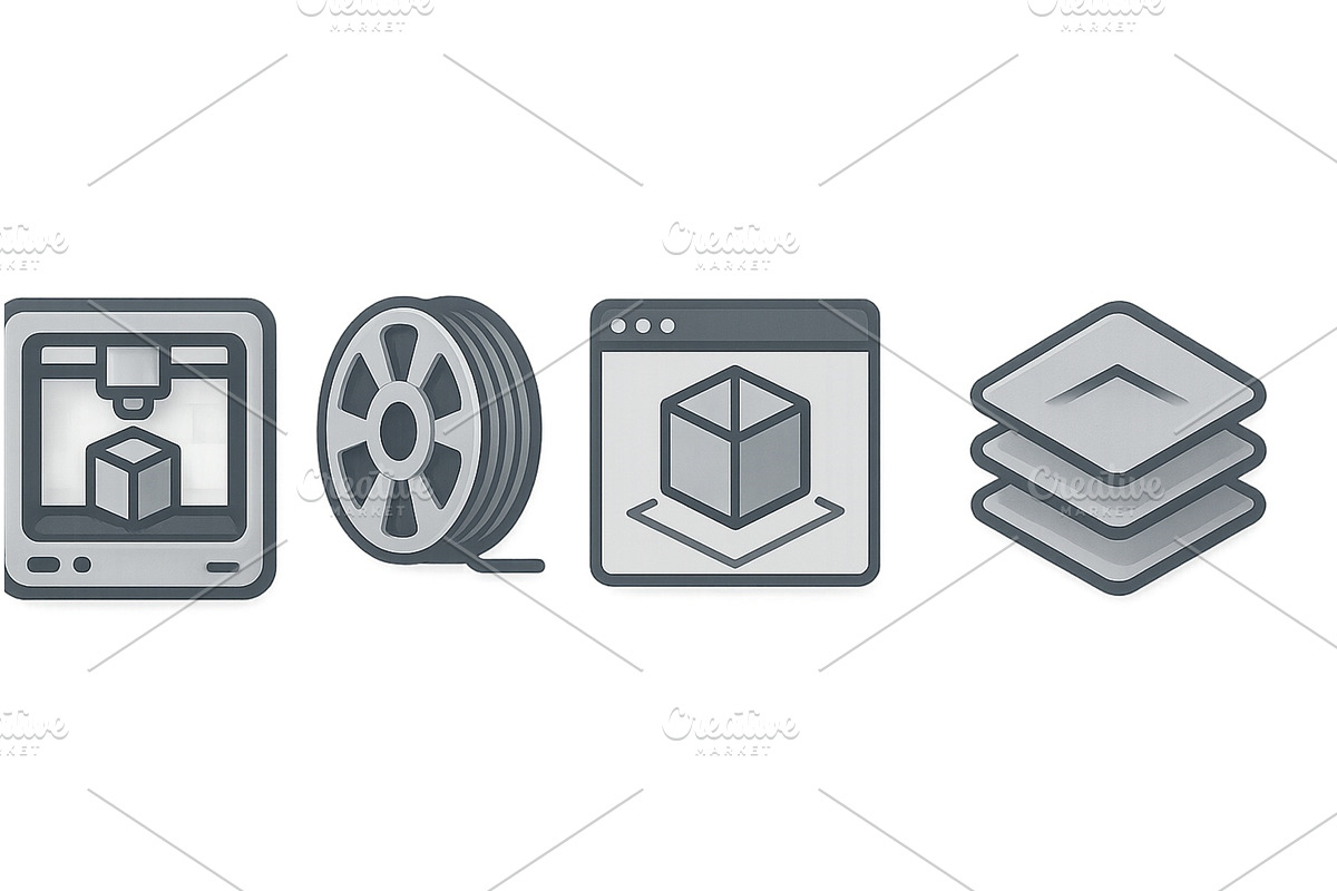 Modern technology icons illustrating, an Object Illustration by ZinetroN
