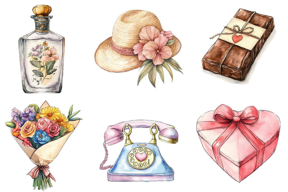 Watercolor Doodle Mother's Day PNG, an Illustration by SinaCreation (Photo 2 of 5)
