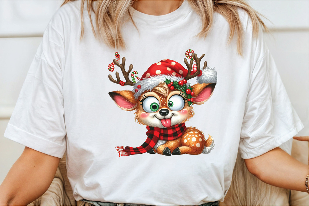 Funny Reindeer Christmas Clipart, an Illustration by Libby Wishes (Photo 4 of 6)