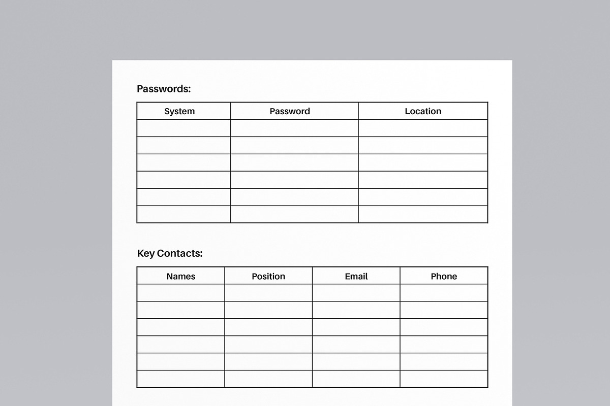 Work Handover Form Template, a Stationery Template by MightyDesign (Photo 4 of 8)