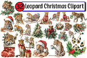 Leopard Christmas Clipart, an Illustration by Design Market (Thumbnail 1 of 3)