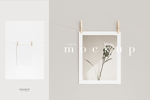 Poster and Pegs Mockup 4x5 Ratio