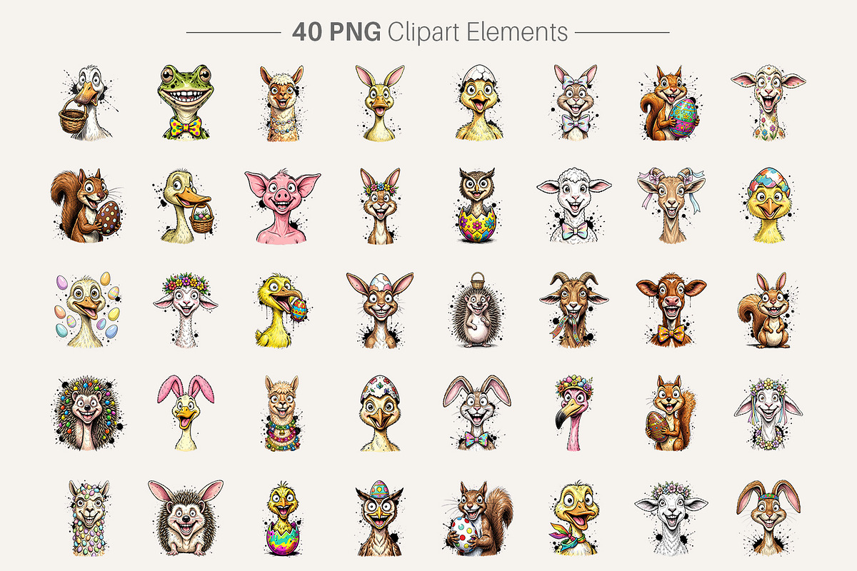 Funny Easter Animal Sublimation, an Illustration by Artnoy (Photo 2 of 9)