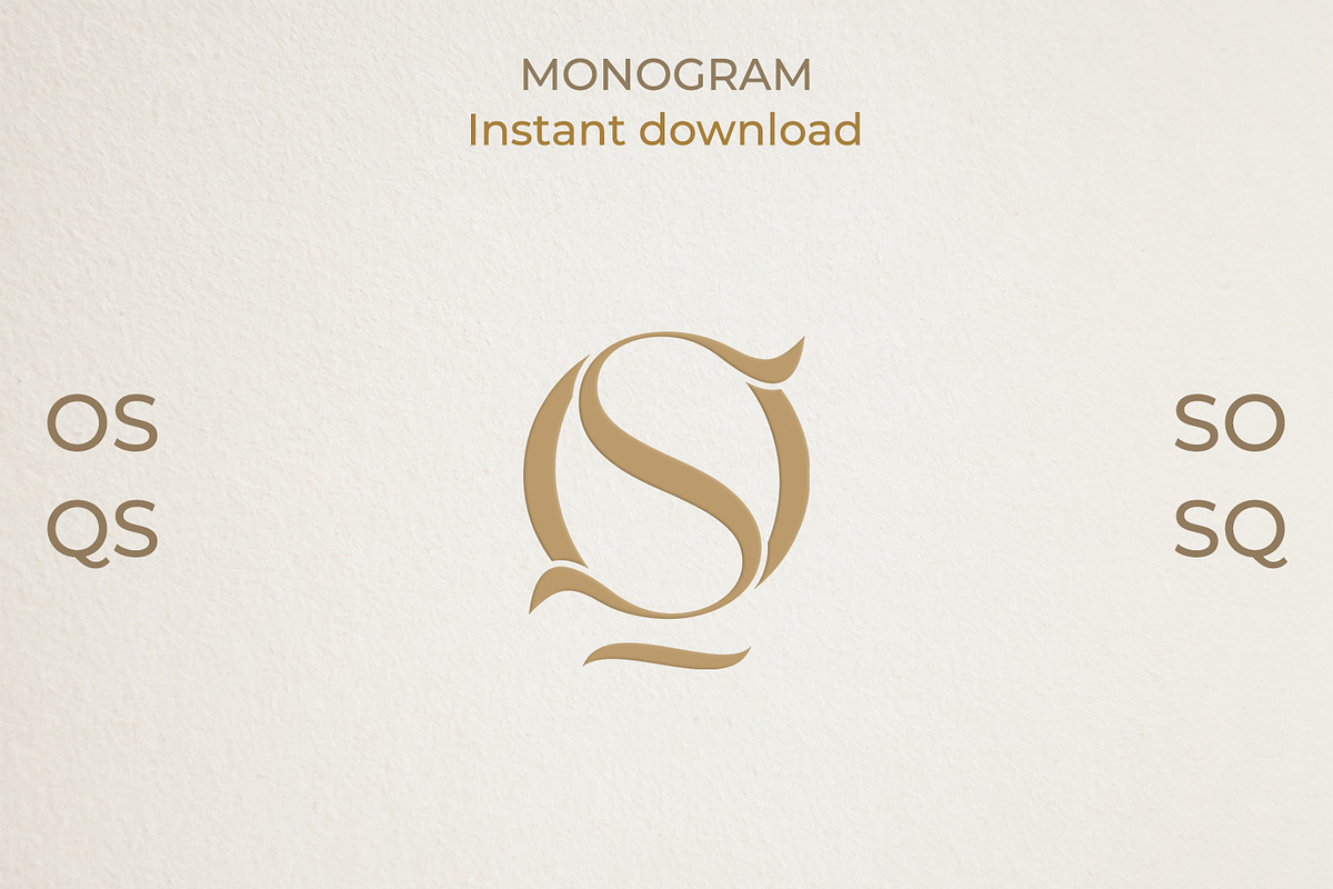 OS SO QS SQ Wedding Monogram Logo, a Branding & Logo Template by LogoAV (Photo 6 of 6)
