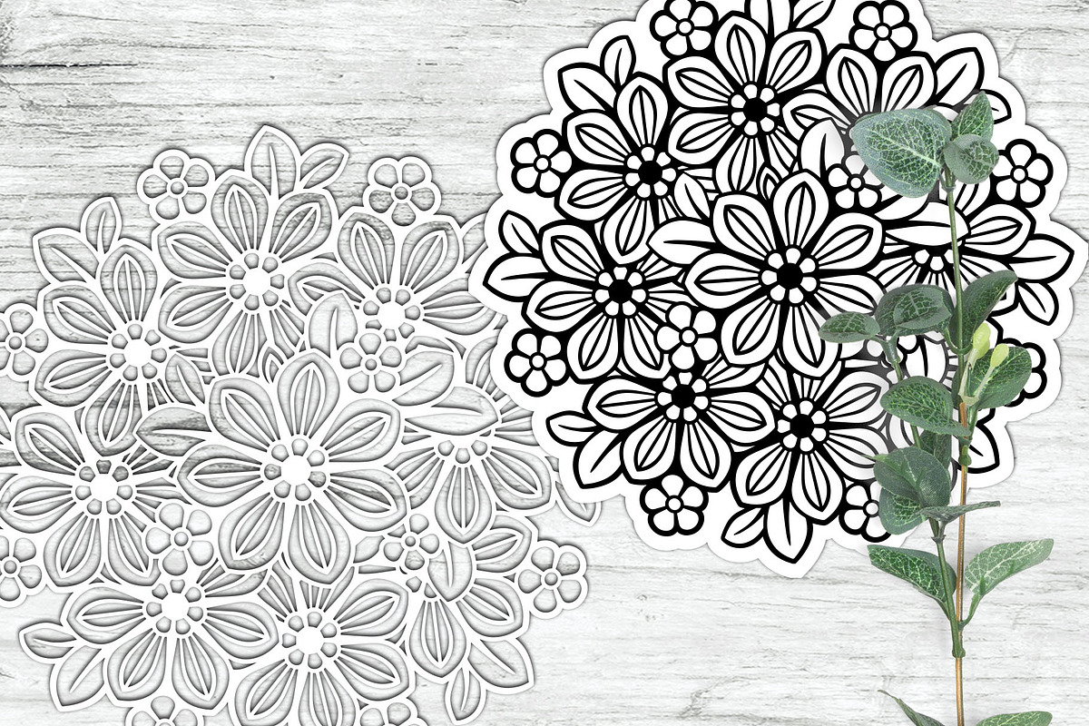 Floral Mandala Bundle, a Decorative Illustration by Elinorka (Photo 5 of 11)