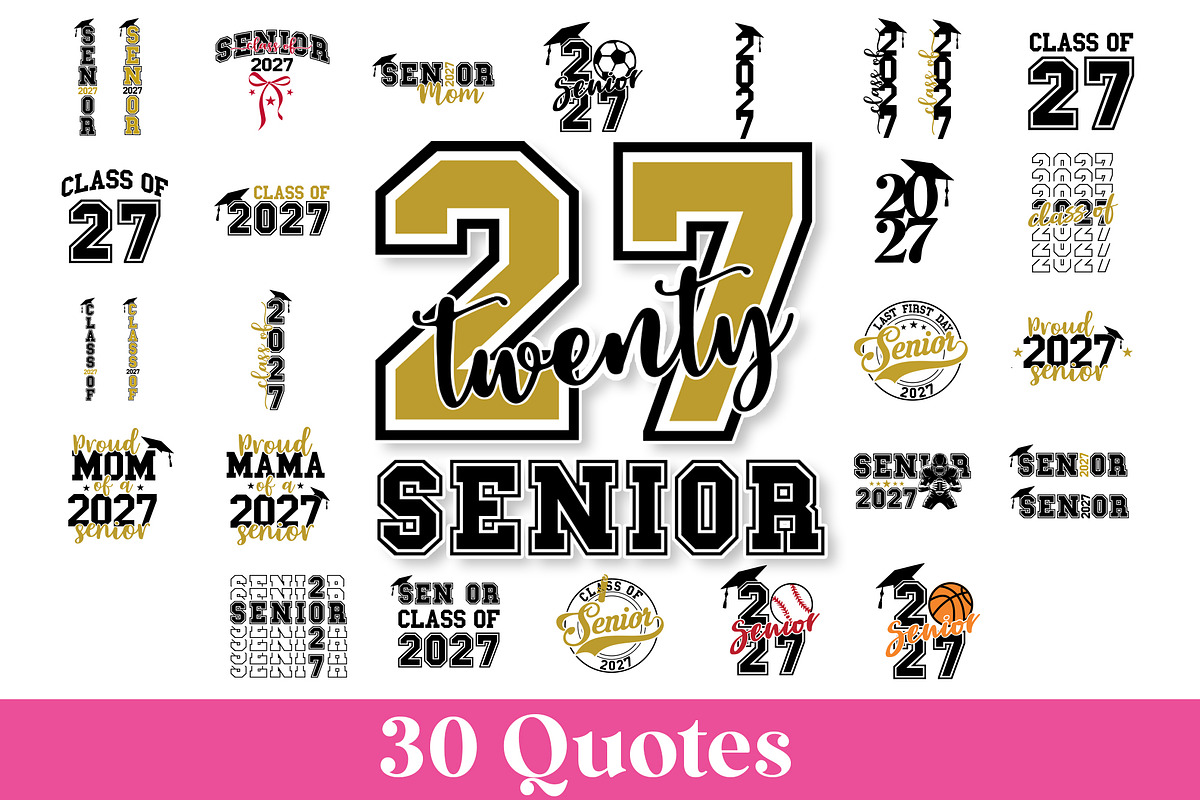 Senior 2027 Quotes Bundle, an Education Illustration by Anastasia Feya (Photo 1 of 7)