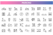 Parking Icons Set, an Outline Icon by Tettygreen (Thumbnail 1 of 2)