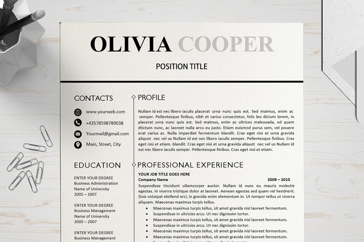 Premium CV Template Bundle, a Resume Template by Wow Designs
