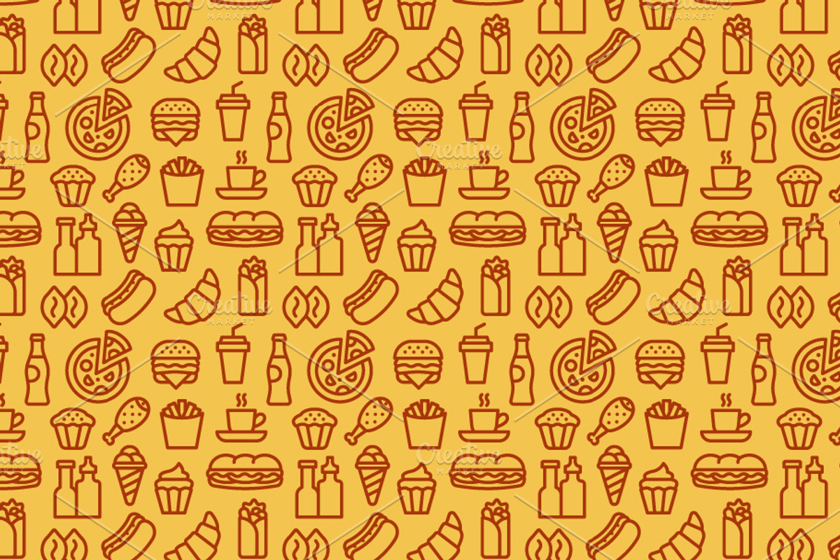 Fast Food Patterns, a Pattern Graphic by Oleg Tokarev Art (Photo 5 of 5)
