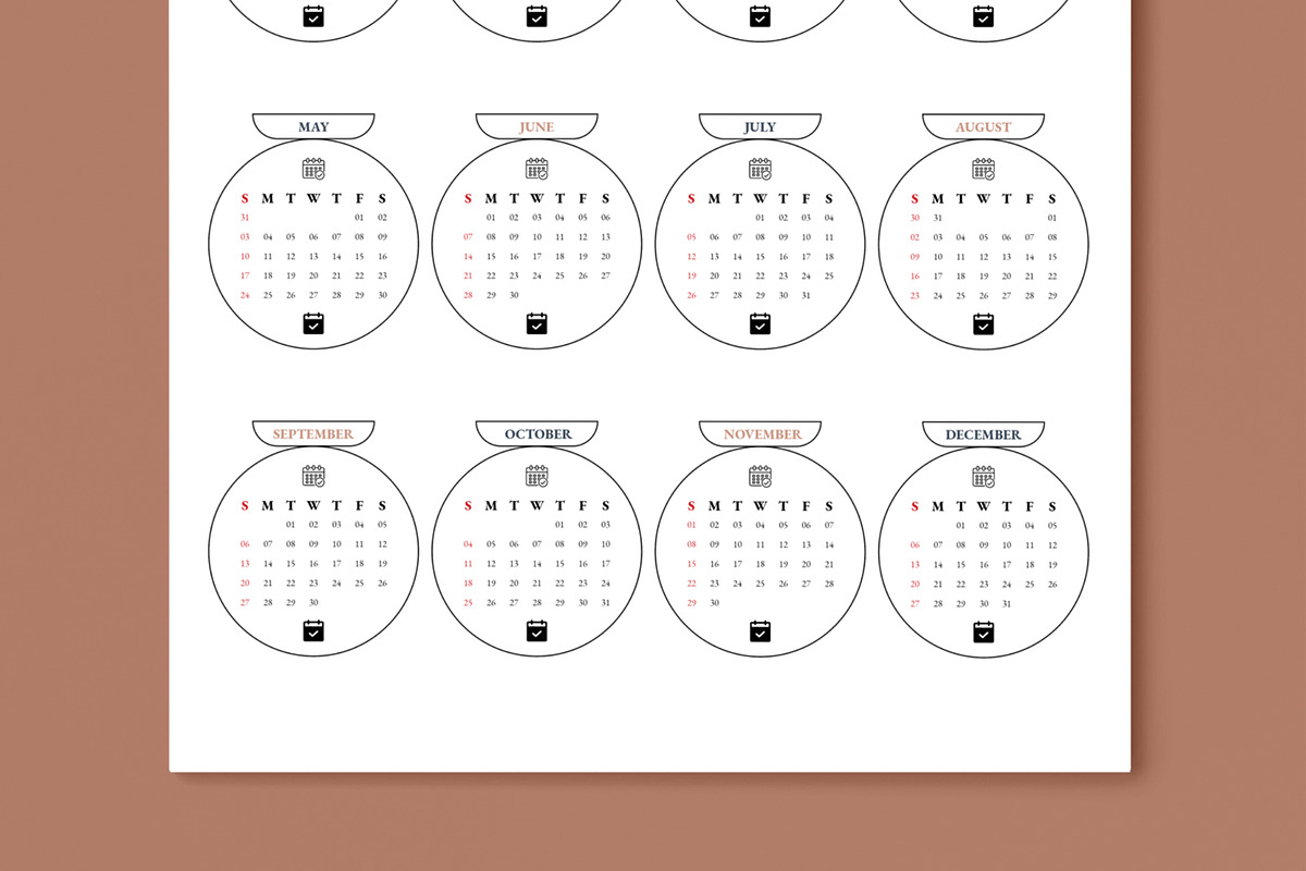 Minimal 2026 Wall Calendar Design, a Stationery Template by MightyDesign (Photo 3 of 6)