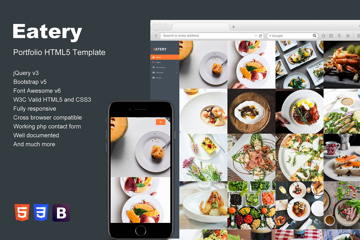 Eatery - Portfolio HTML5 Template, a HTML Template by ColorsThemes (Photo 1 of 3)