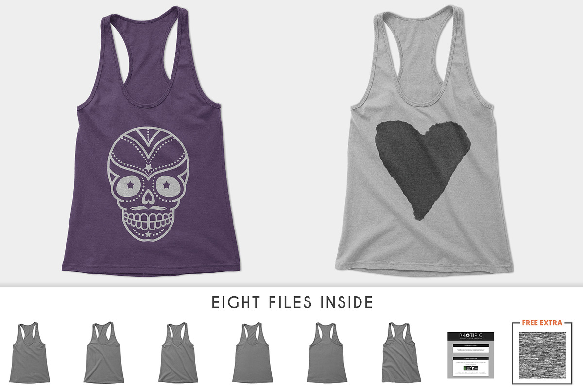 Women's Racerback Tank-Top Mockups, an Apparel Mockup by Photific (Photo 2 of 6)