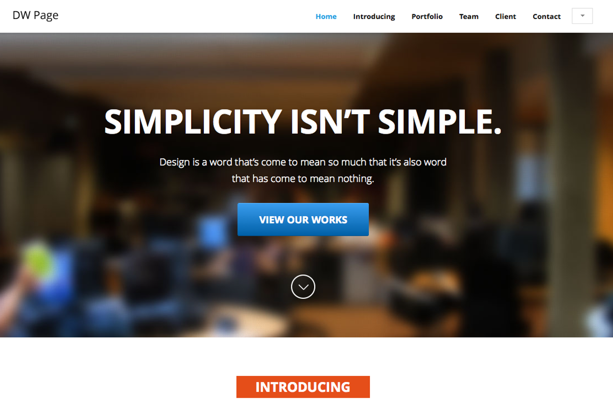 DW One Page Modern - WordPress Theme, a WordPress Template by DesignWall (Photo 1 of 3)