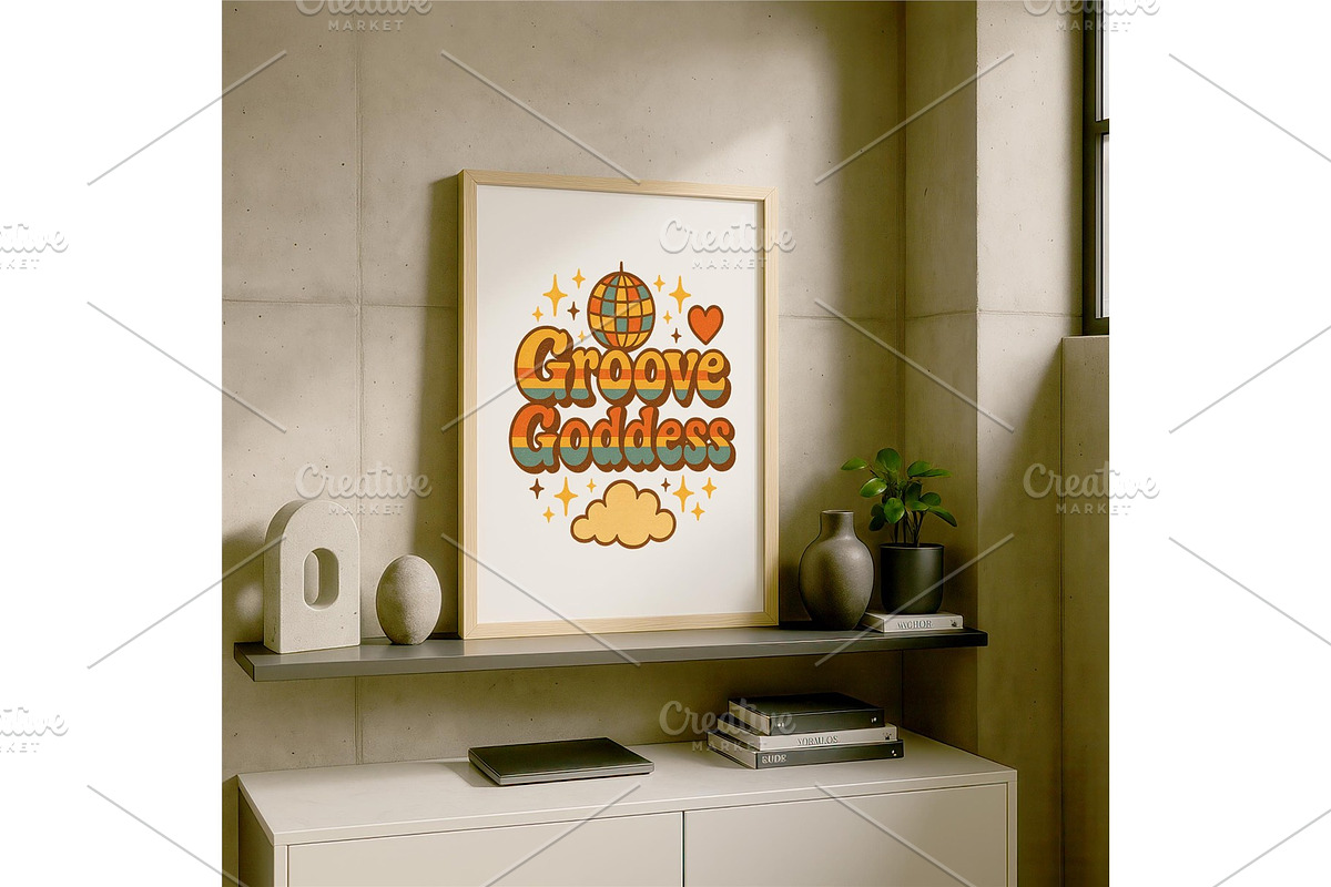 Groove Goddess Retro Wall Art 70s, a Background Graphic by LaseredNinja (Photo 6 of 7)