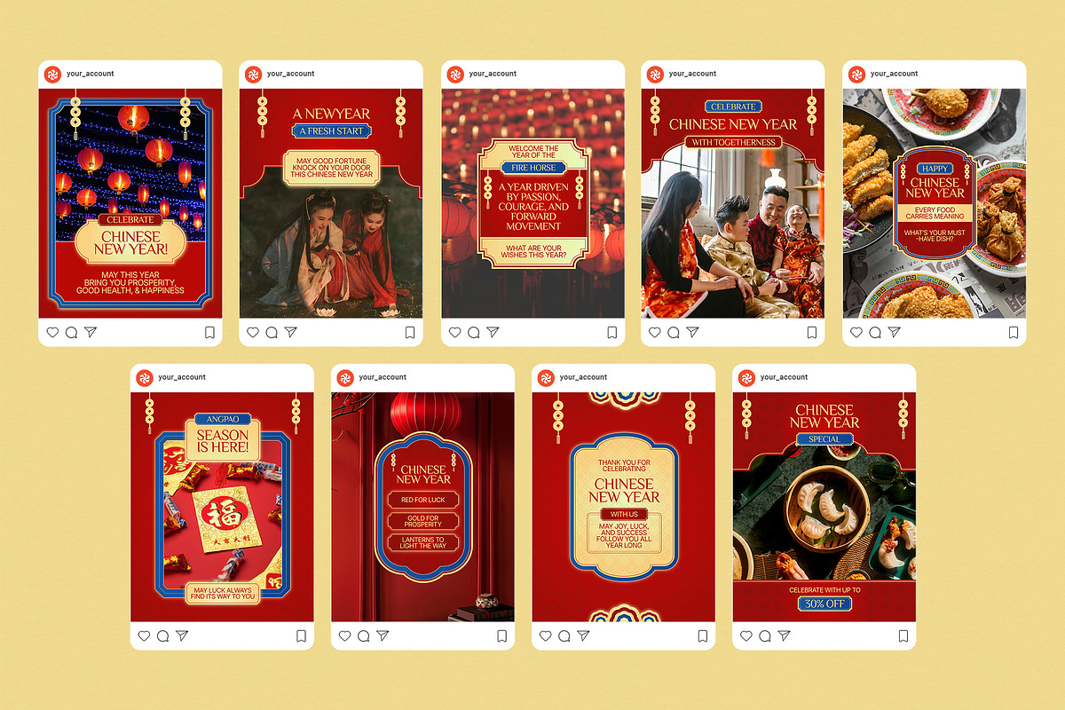 Chinese New Year Instagram Templates, a Social Media Template by Supanium Studio (Photo 4 of 5)