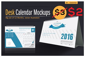 Desk Calendar 2016 Mockups 