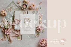 Vintage Elegant Greeting Card Mockup, a Product Mockup by MoMockups