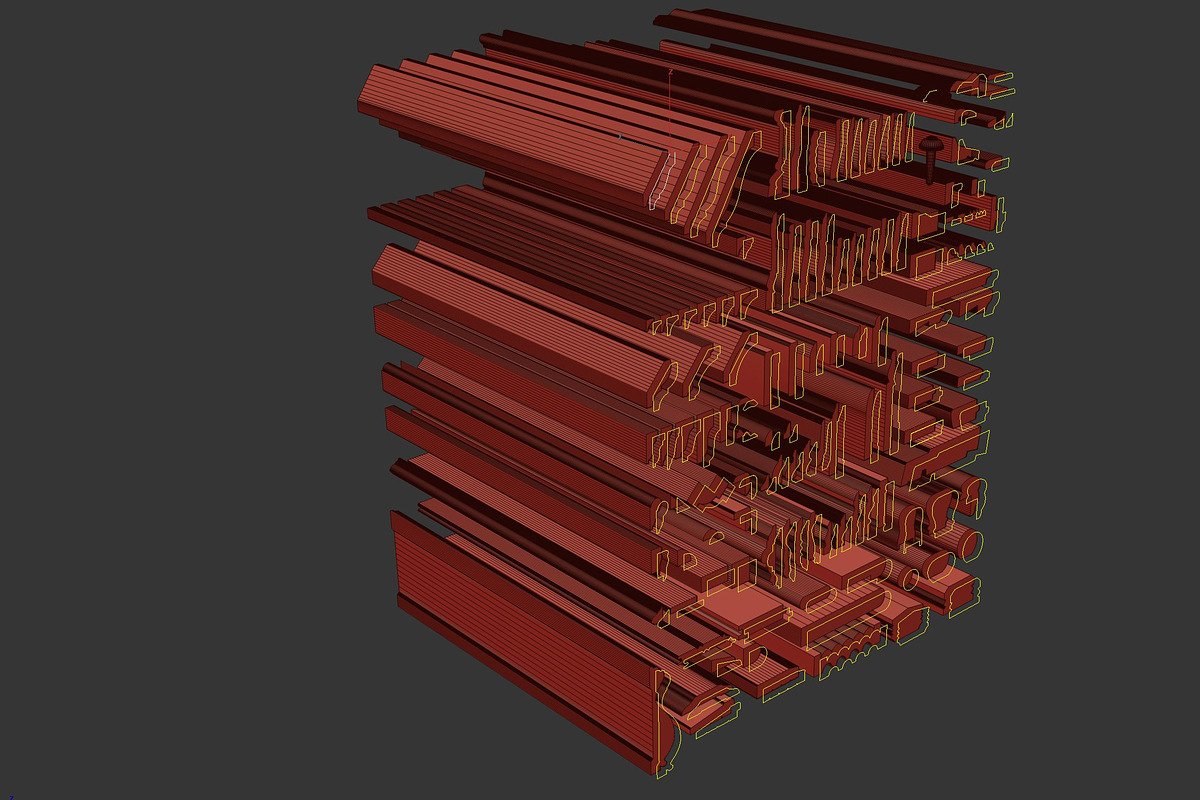 Molding Kitbash V1 - 128 Profile Set, an Architecture 3D Model by RoHo Productions (Photo 18 of 28)